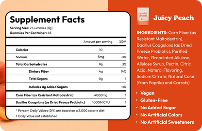 Clean Sugar-Free Pre+Probiotic Fiber Gummies